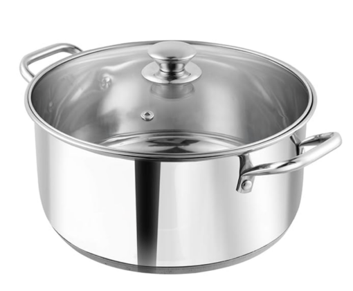 Vinod Roma Stainless Steel Saucepot with Glass Lid - 2.2 litre, 18 cm | Sandwich Bottom | Rivetted Handle| Mirror Finish| Induction & Gas Base | 2 Year Warranty
